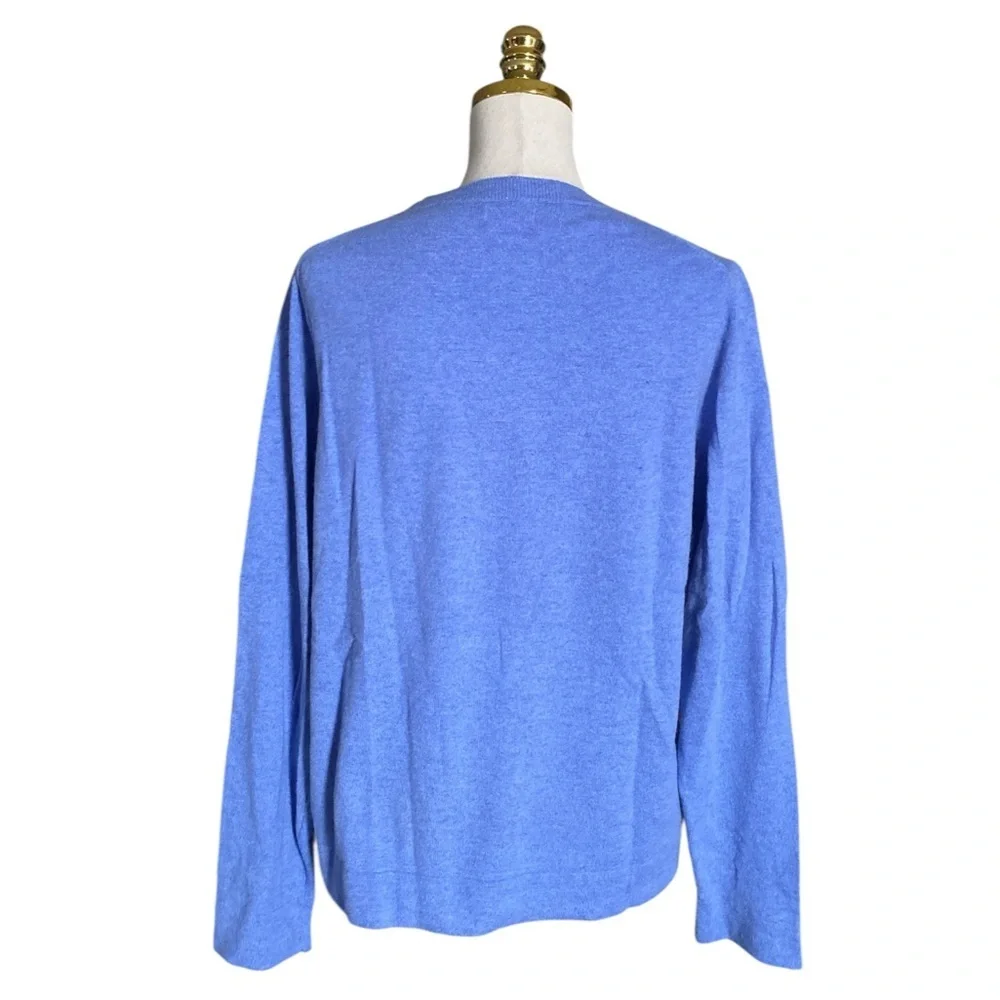 J. Crew Women’s Blue Cotton Merino Wool Blend Teddie Crewneck Sweater Size XL